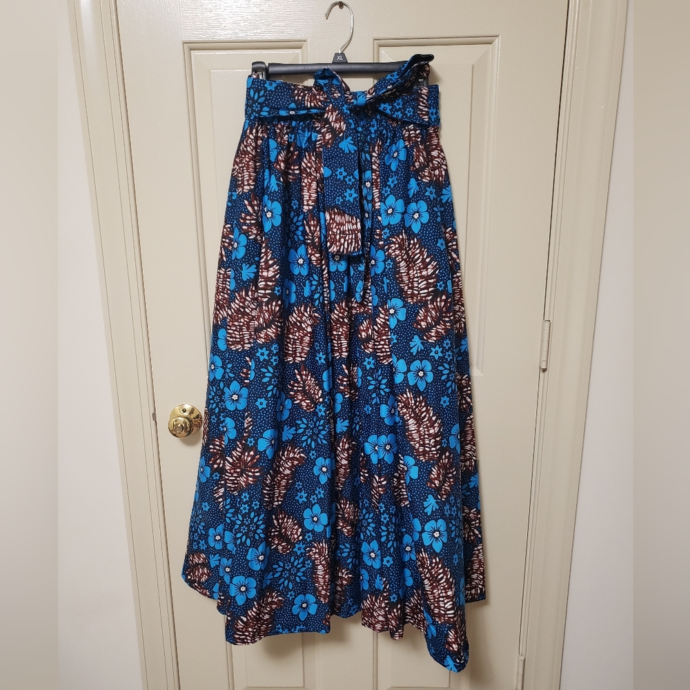 Floral Ankara Maxi Skirt with matching scarf